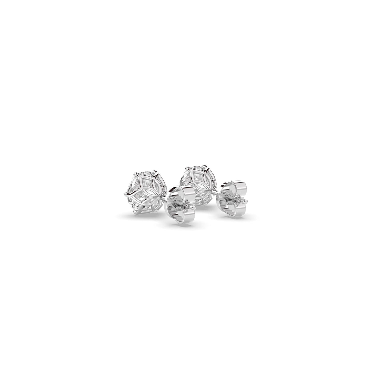 Round Earrings (توليب) 1 Ct