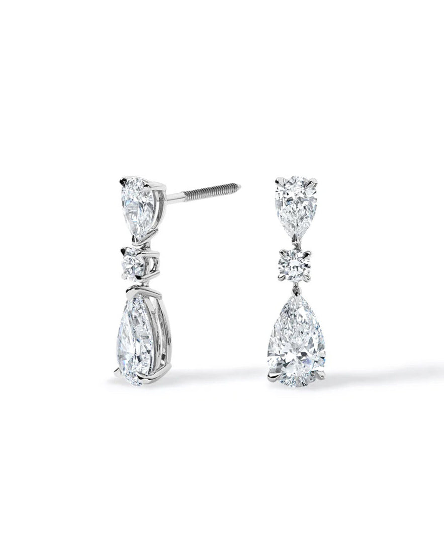 Pear Earrings (قطرات الندى) 7 Ct