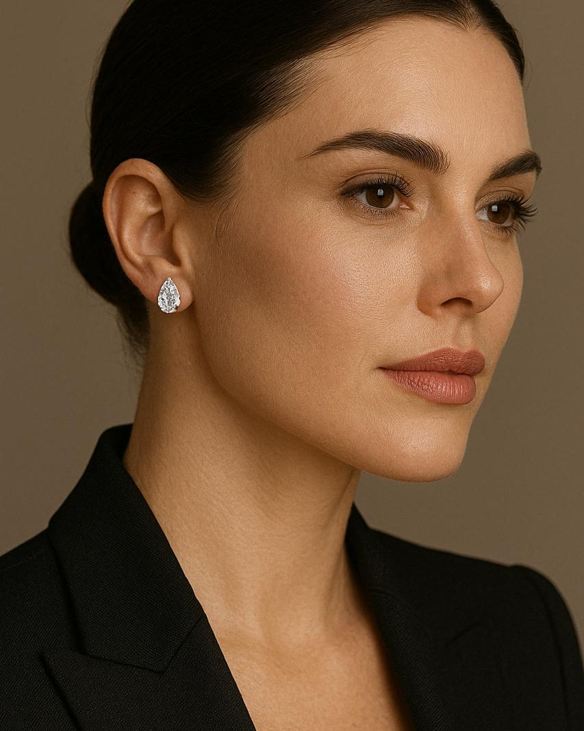 Pear Earrings (قطرة مطر) 6 Ct